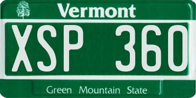 VT license plate XSP360