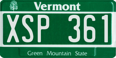 VT license plate XSP361
