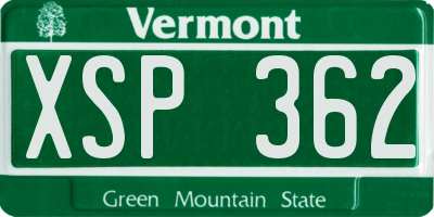 VT license plate XSP362