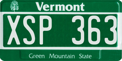 VT license plate XSP363
