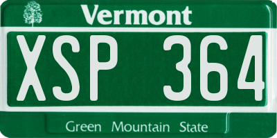 VT license plate XSP364