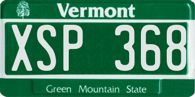 VT license plate XSP368
