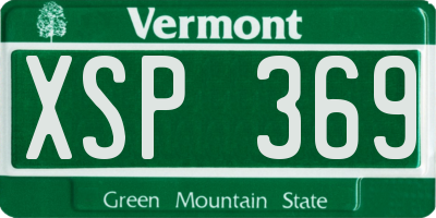 VT license plate XSP369