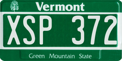 VT license plate XSP372