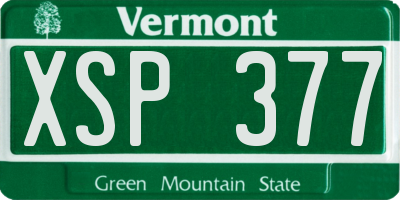 VT license plate XSP377