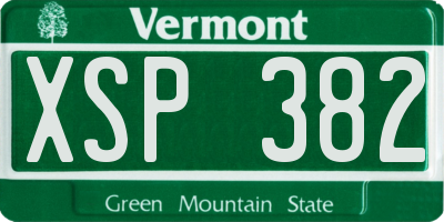 VT license plate XSP382