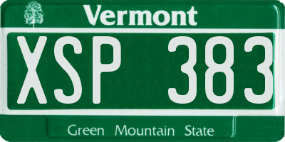 VT license plate XSP383