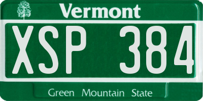VT license plate XSP384