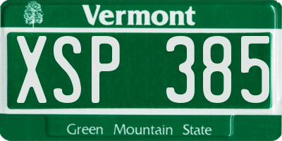 VT license plate XSP385