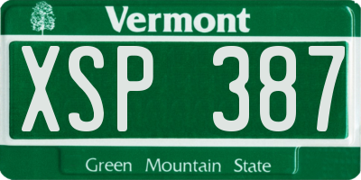 VT license plate XSP387