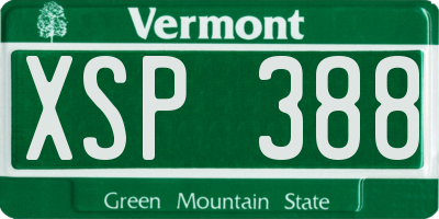VT license plate XSP388