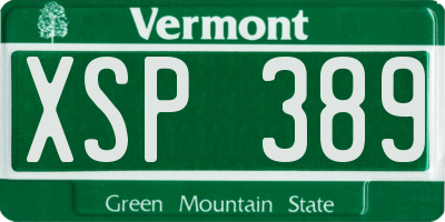 VT license plate XSP389