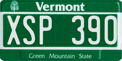 VT license plate XSP390