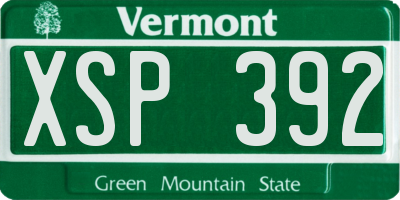 VT license plate XSP392