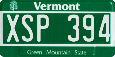 VT license plate XSP394