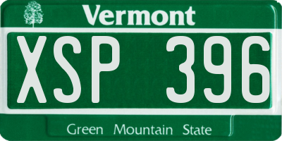 VT license plate XSP396