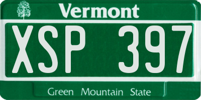 VT license plate XSP397