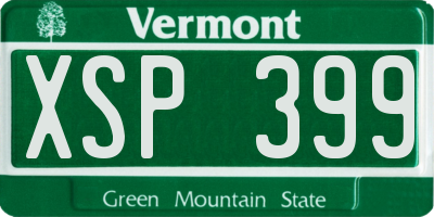 VT license plate XSP399