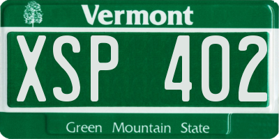 VT license plate XSP402