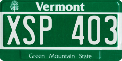 VT license plate XSP403