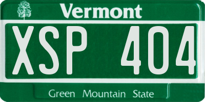 VT license plate XSP404