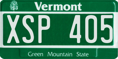 VT license plate XSP405