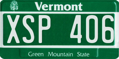 VT license plate XSP406