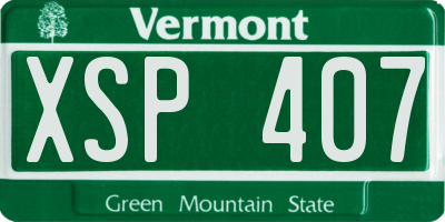 VT license plate XSP407