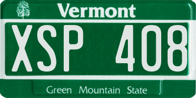 VT license plate XSP408