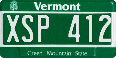 VT license plate XSP412
