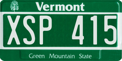 VT license plate XSP415