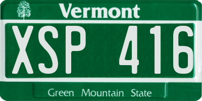 VT license plate XSP416