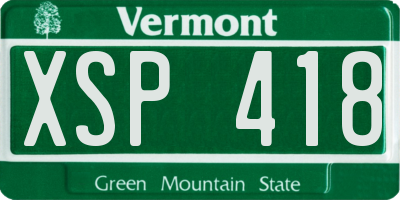 VT license plate XSP418