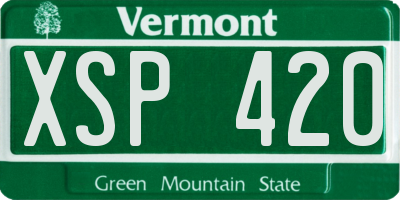 VT license plate XSP420