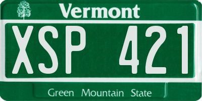 VT license plate XSP421