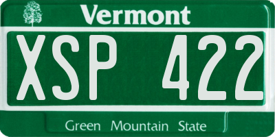 VT license plate XSP422