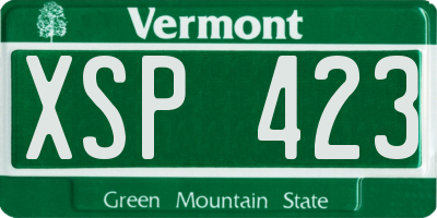 VT license plate XSP423