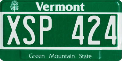 VT license plate XSP424