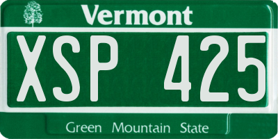 VT license plate XSP425