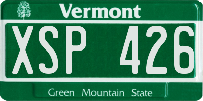 VT license plate XSP426