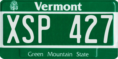 VT license plate XSP427