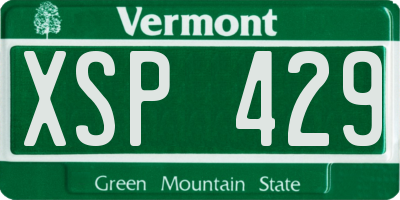 VT license plate XSP429