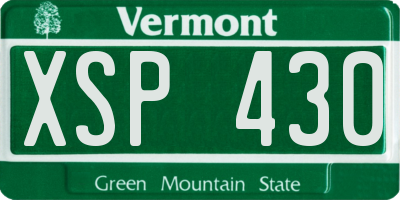 VT license plate XSP430