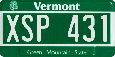 VT license plate XSP431