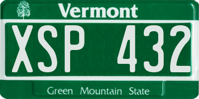 VT license plate XSP432