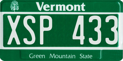 VT license plate XSP433