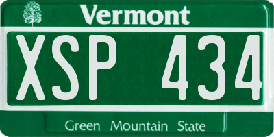 VT license plate XSP434