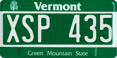 VT license plate XSP435