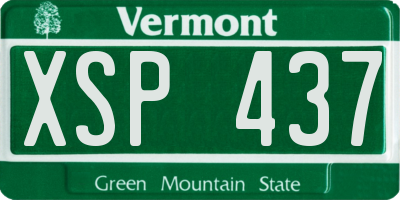 VT license plate XSP437
