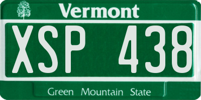VT license plate XSP438